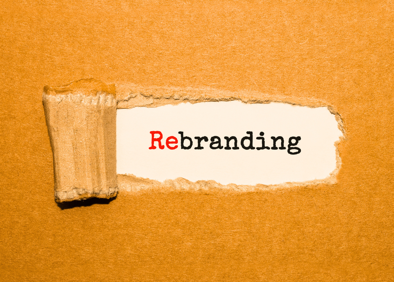 Text on revealing word rebranding